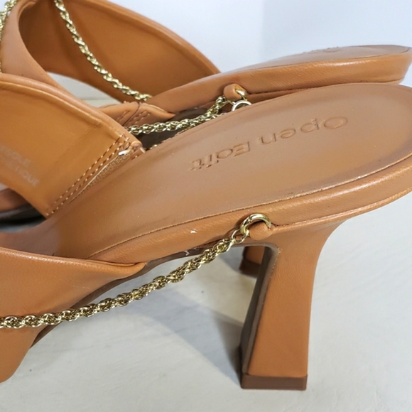 NWOT Quentin Open Edit Heeled Thong Sandals Tan Biscuit Size 9M - Picture 3 of 7